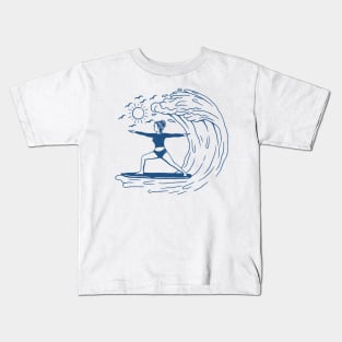 Yoga Surf Girl Kids T-Shirt